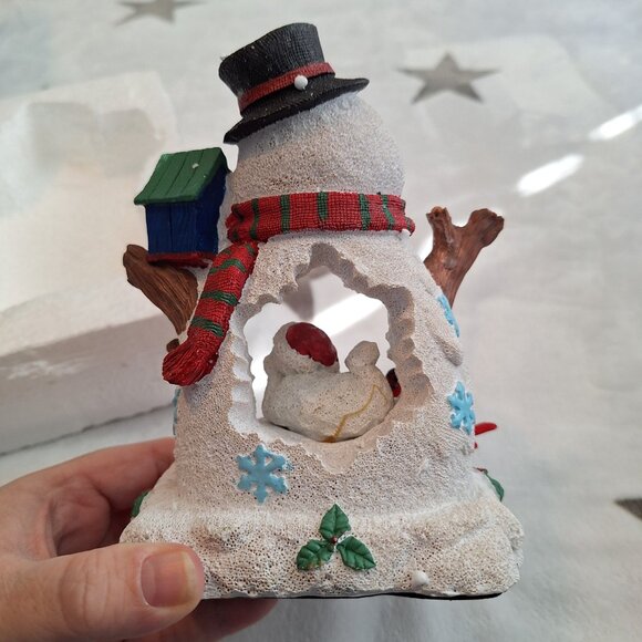 Snowman Stocking Holder By Seasonal Specialties Heavy Resin Country Christmas - Picture 6 of 8